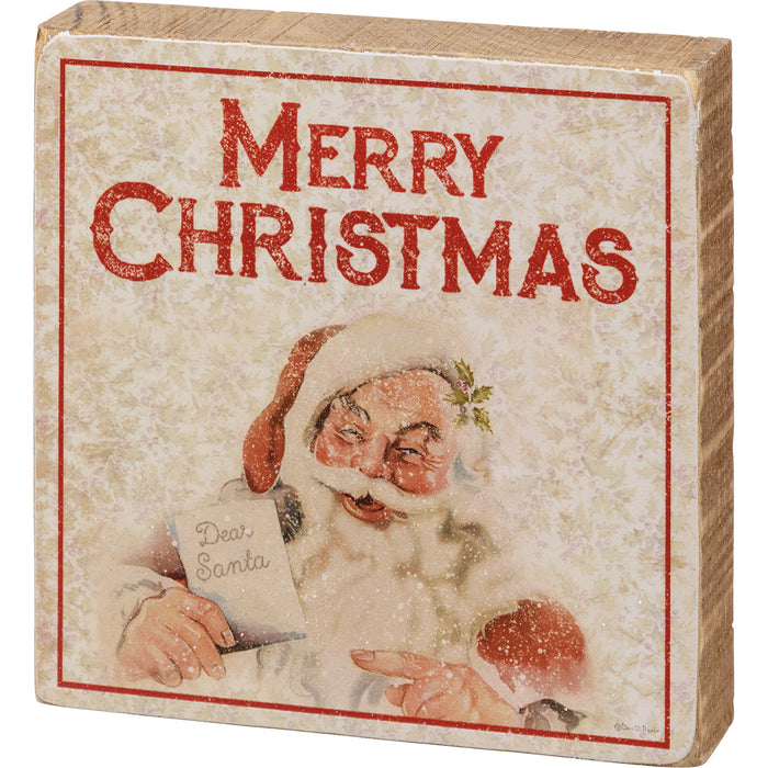 Merry Christmas Vintage Block Sign