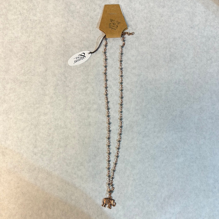 Necklace beaded with elephant charm
