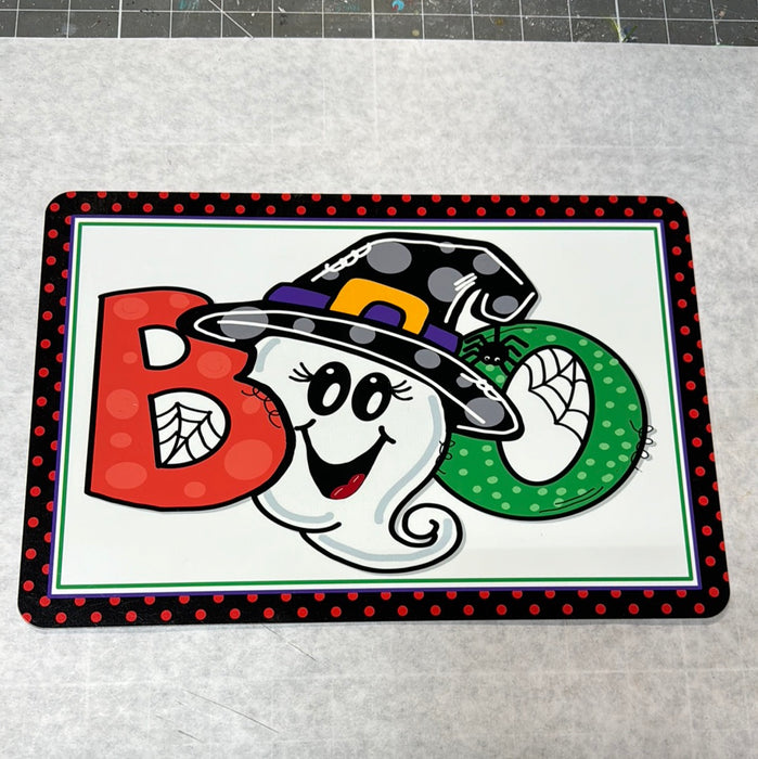 BOO METAL SIGN  8 X 12"
