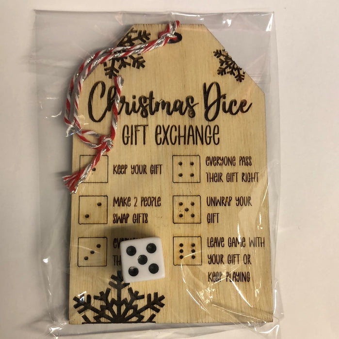 Christmas Dice Gift Exchange Game Tag