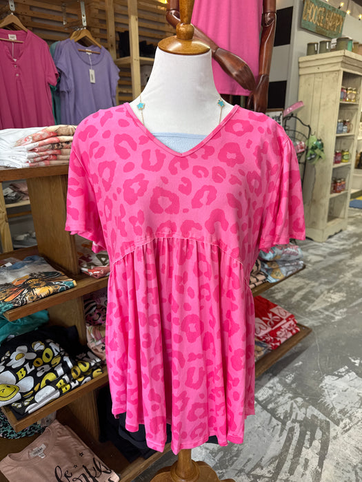 HEIMISH PINK CHEETAH PLUS TOP
