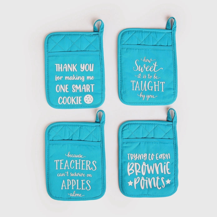 TEACHER HOLIDAY DECORATIVE POT HOLDER