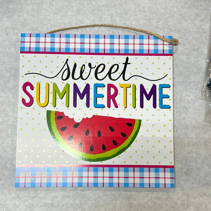 SWEET SUMMERTIME WOOD SIGN 10 X 10"