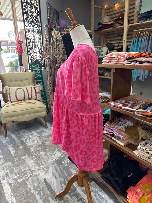 HEIMISH PINK CHEETAH PLUS TOP