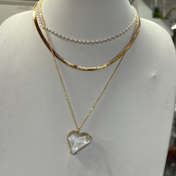 CLEAR MULTI  LAYER NECKLACE