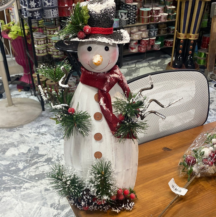 Snowman with Pine