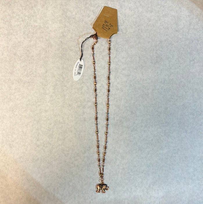 necklace beaded with elephant charm