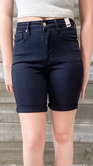 Judy Blue navy tummy control bermuda shorts
