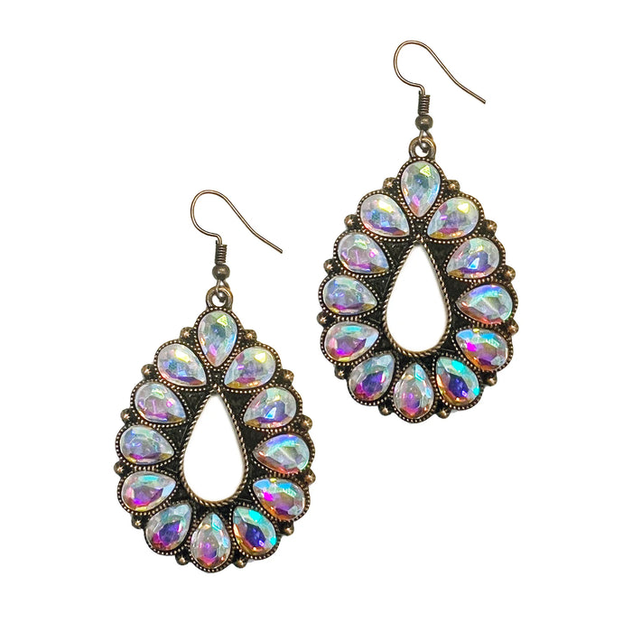 Teardrop & Crystal  Earrings