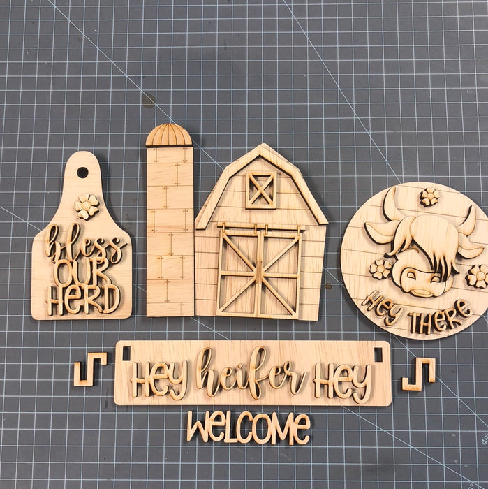 Highland Cow Cutouts for Wagon Shelf Sitter (UNPAINTED)