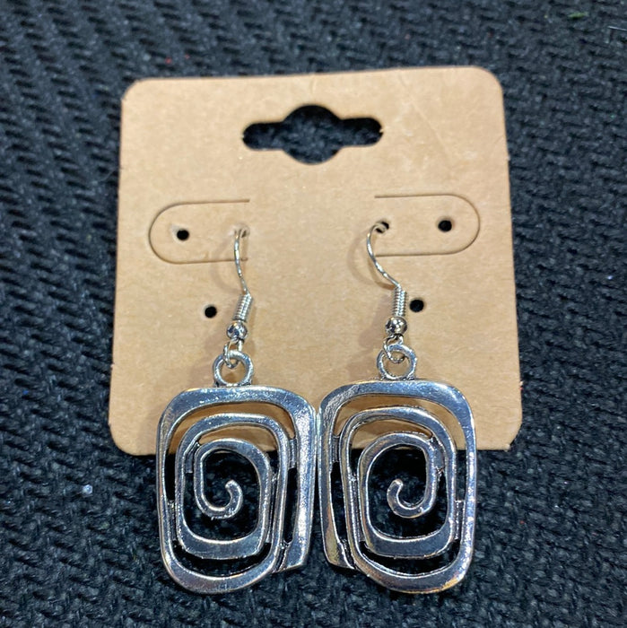 Hypnotic Square Silver  Earring