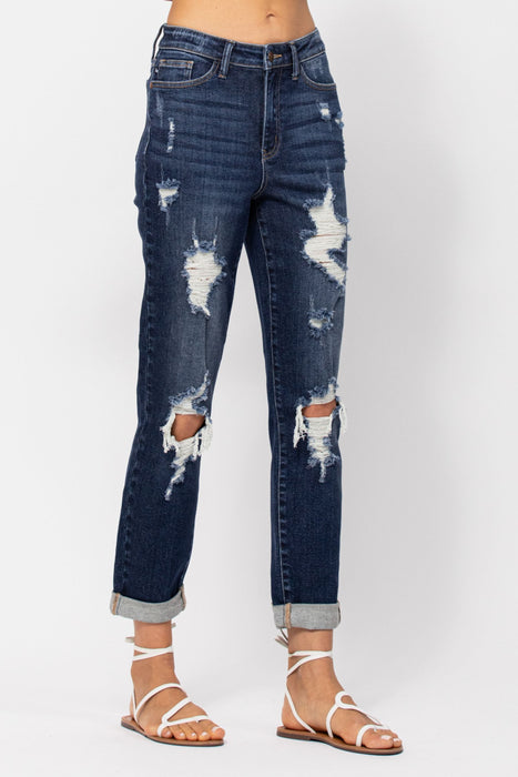 JUDY BLUES RIPPED STRETCH JEANS
