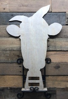 Cow Head Wearing Bandana with Rail
