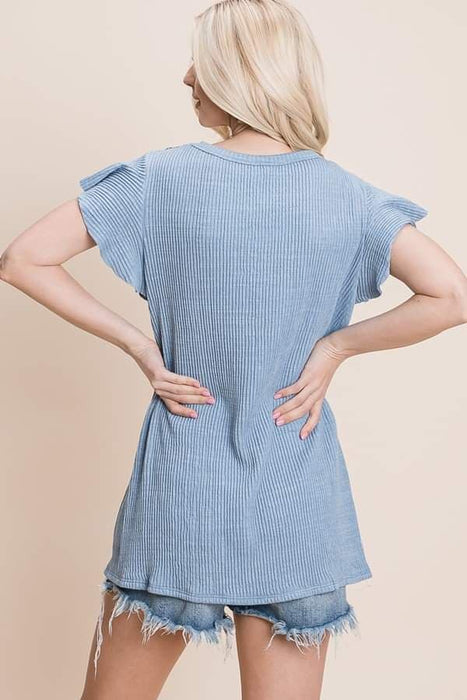 Blue Cap Sleeve