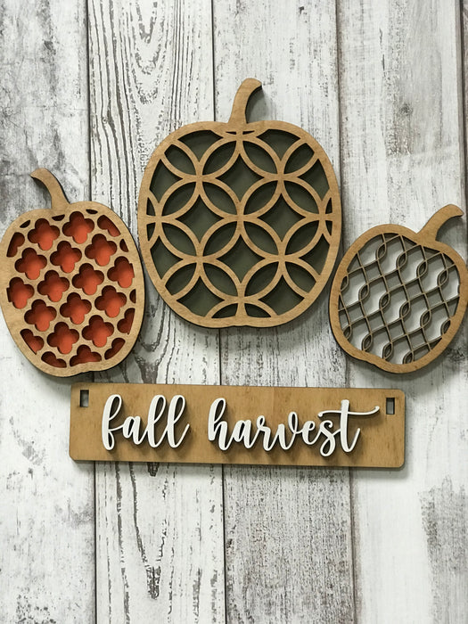 Fall Harvest Pumpkin Cutouts for Wagon Shelf Sitter (UNPAINTED)