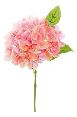 NATURAL TOUCH HYDRANGEA PICK X1, 12"; 6" BLOOM, CORAL