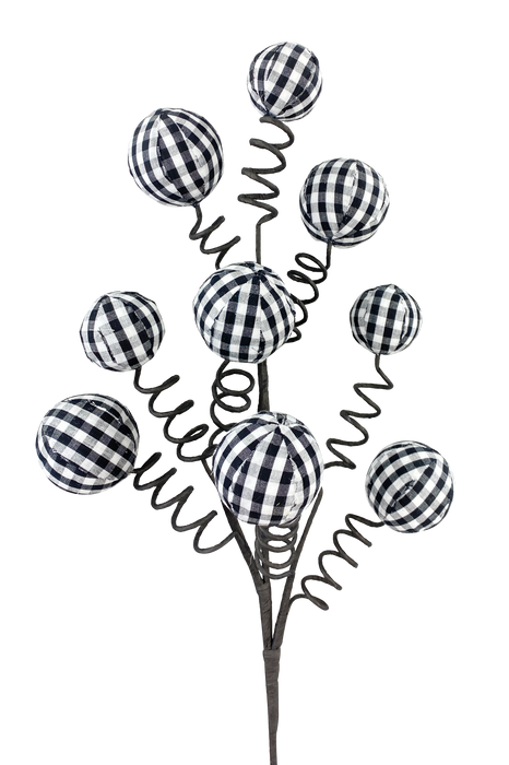 Gingham ball spray x9 28” BKWT