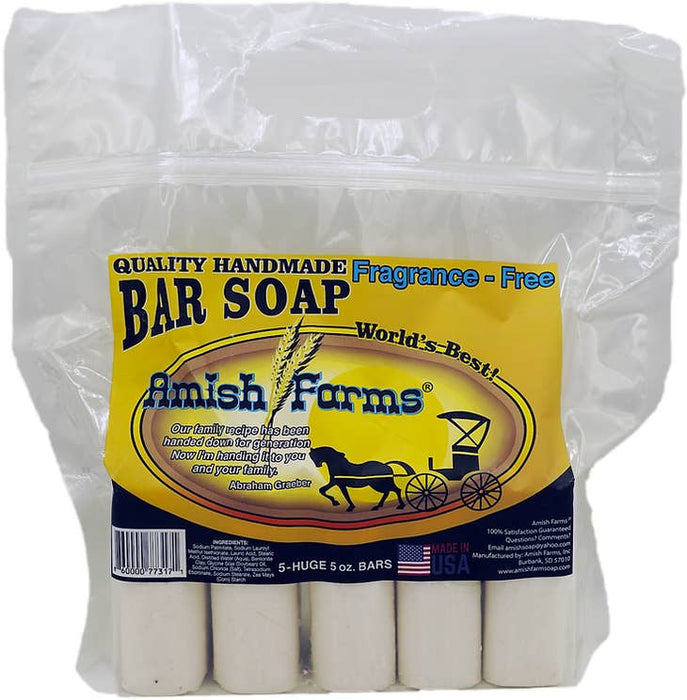 Amish Farm Soap 5-Bar Bag - White with fragrance