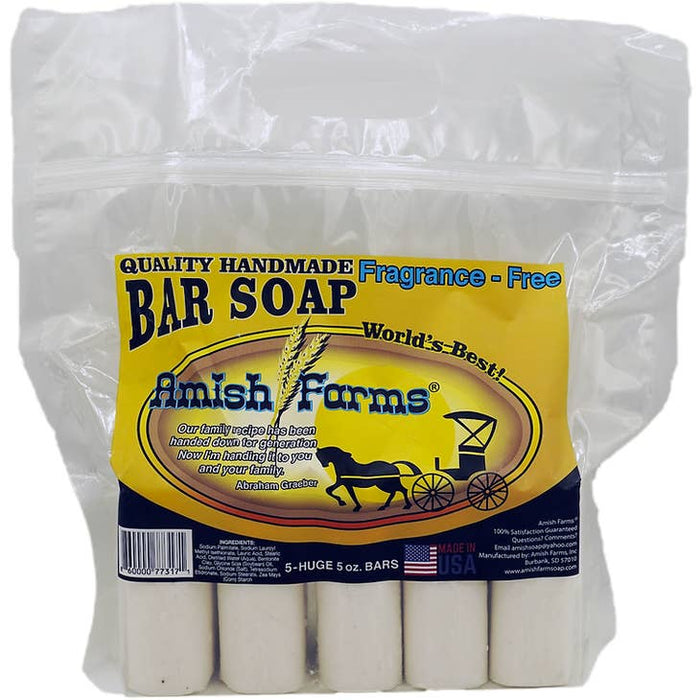Amish Farm Soap  5-Bar Bag - White with fragrance free