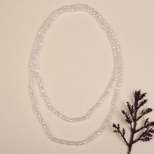 CLEAR CRYSTAL BEADED NECKLACE