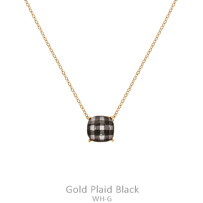 CUSHION BUFFALO PLAID Necklace