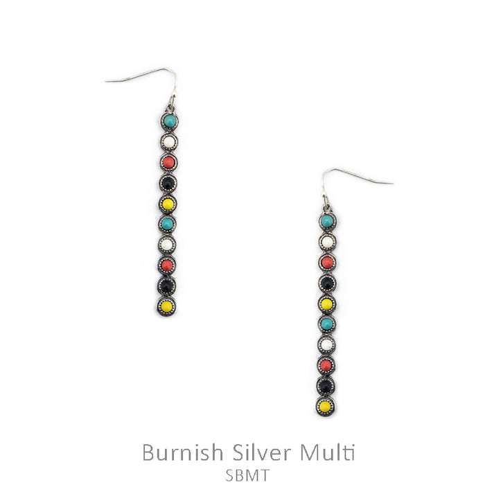 TURQUOISE BAR MULTI COLOR EARRING