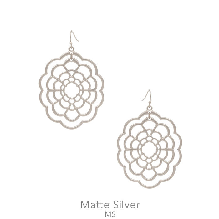 Flower Shape Metal Dangle Earring