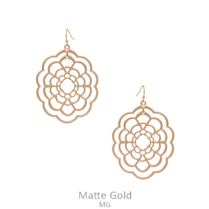 Flower Shape Metal Dangle Earring
