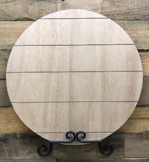 16 inch Circle Farmhouse Round with Shiplap Look