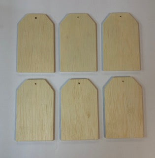 6 Small Gift Tag Wood Cutout Bundle