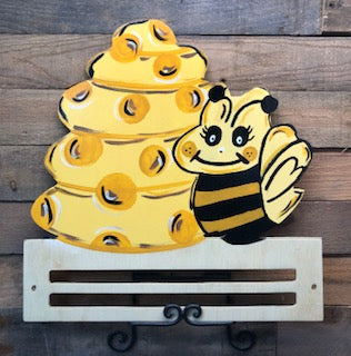 Bee Hive and Bee with Rail