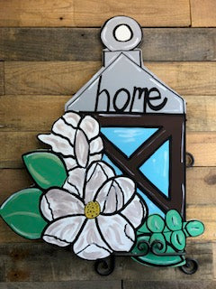 Lantern with Magnolia Blank Door Hanger