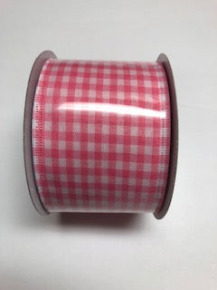 2.5 x 10 yd Pink/White Gingham Check