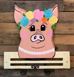 Painted Girl Pig with Rail