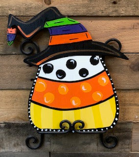 Wreath Size Candy Corn Witch Hat