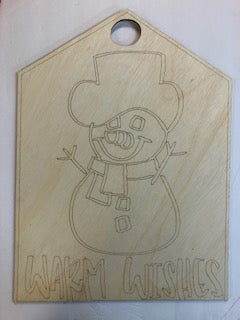 Snowman Gift Tag with Lines