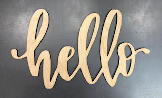 Hello Wood Cutout