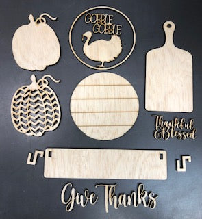 Give Thanks Cutouts for Wagon Shelf Sitter (UNPAINTED)