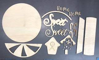 10 Inch Round Gingerbread Home Sweet Home Stacked Sign