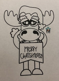 Merry Christmoose Door Hanger (unpainted)