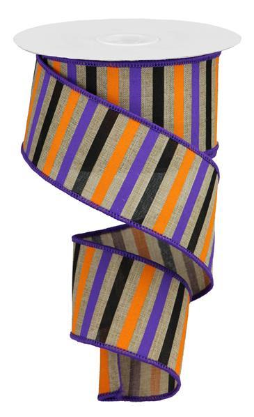 Purple/Orange/Black Horizontal Stripe 2.5"
