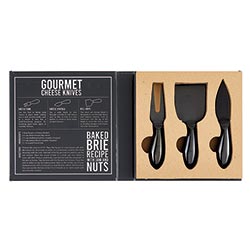 Matte Black Cheese Knives Book Box