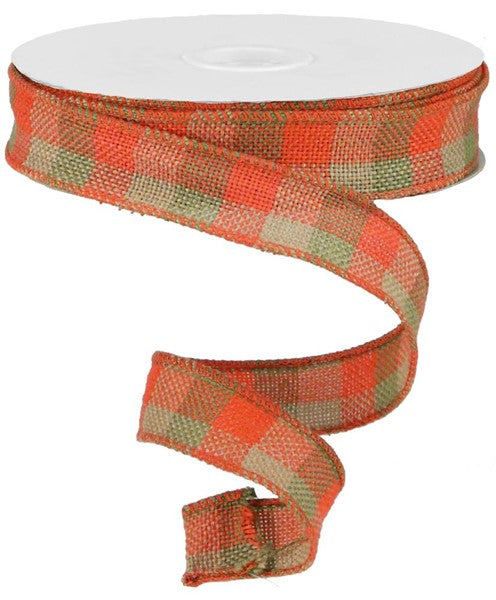 1.5"X25yd Multi Check Faux Burlap RIBBON