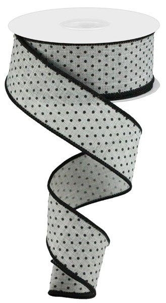 1.5"X10yd Raised Swiss Dots On Royal Lt Gray/Black