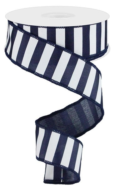 1.5"X10yd Medium Horizontal Stripe Navy/White