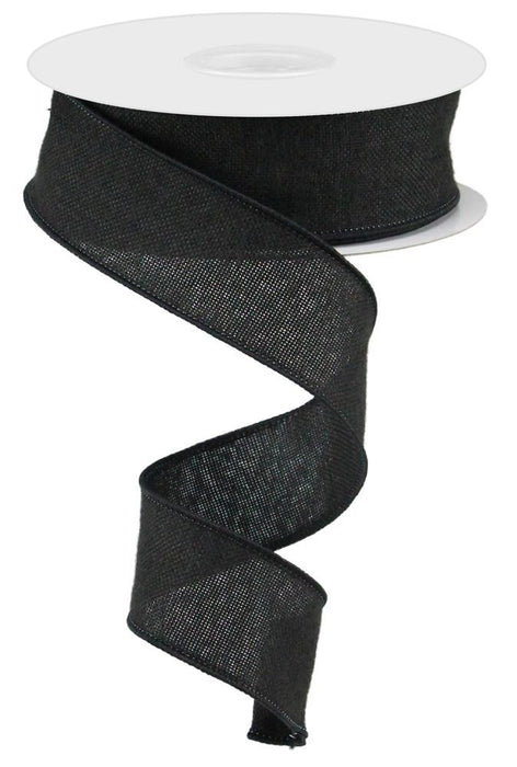 Black Fuzzy Royal Burlap 1.5"