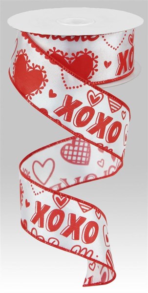 1.5"X10yd Valentine Words W/Hearts