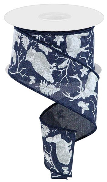 2.5"X10yd Woodland Animals On Royal