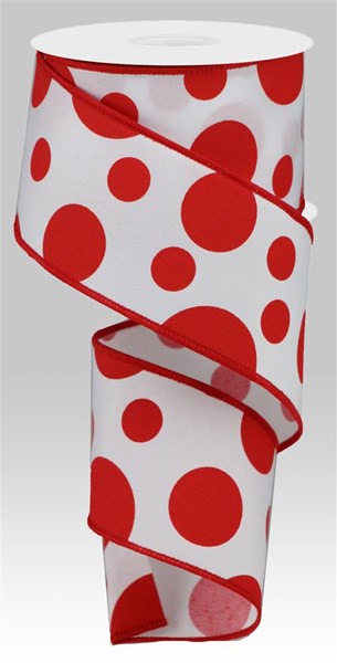 2.5"X10yd Giant Two Size Dots/Pg Fabric