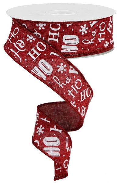 1.5"X10yd Ho Ho Ho On Royal